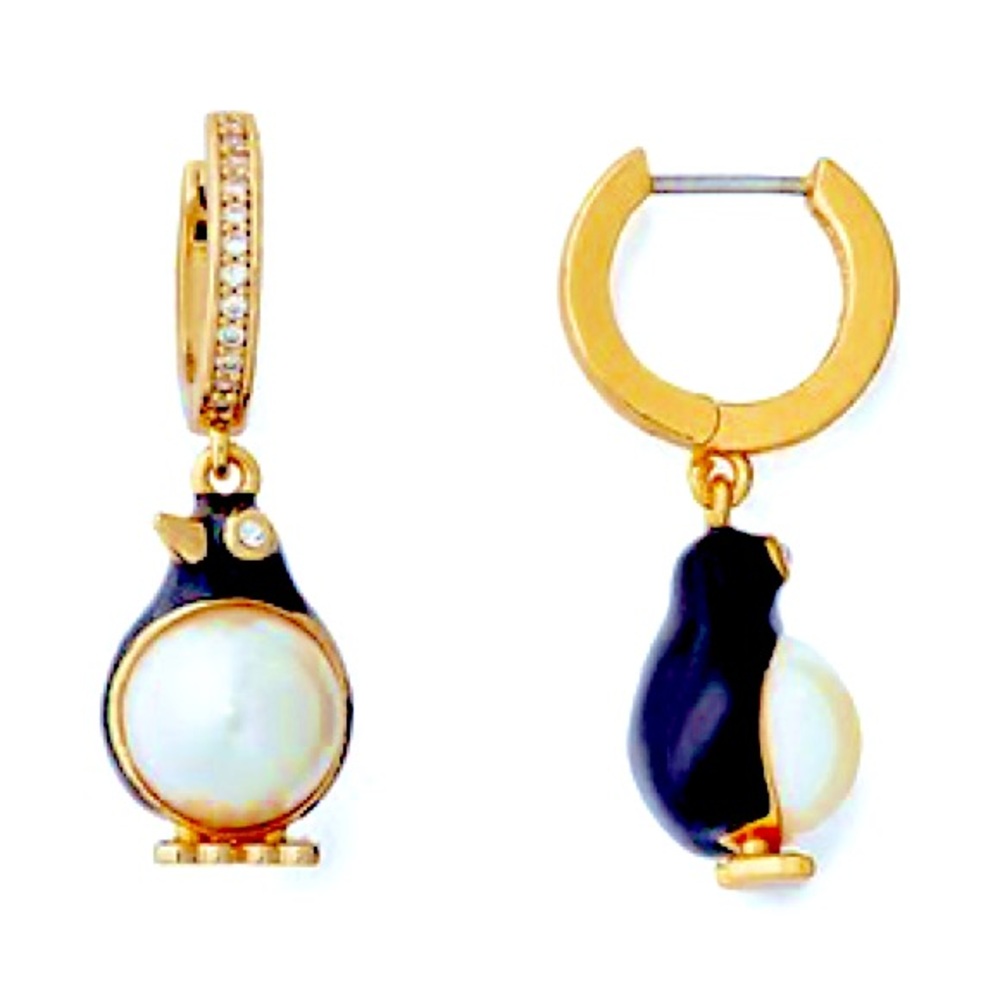 KATE SPADE NEW YORK ♠️ PENGUIN PEARL HUGGIE EARRINGS